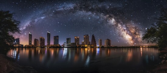 Milky Way Over Austin Skyline