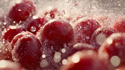 Vibrant Plums Splashing in Liquid Explosion on Bright Background – Fresh Fruit with Photorealistic Detail in Surreal Style
