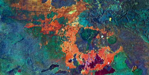 Eclectic and Expressive Painted Dreamscape Infused with an Array of Colors and Abstract Forms