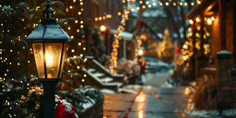 Obraz premium Holiday lights in holiday festive