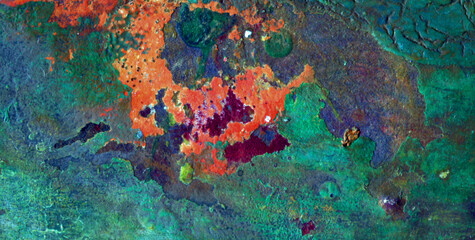 Eclectic and Expressive Painted Dreamscape Infused with an Array of Colors and Abstract Forms