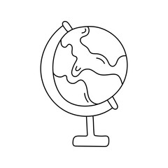 Globe Doodle. Vector illustration isolated on background.
