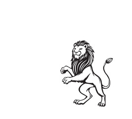 Fototapeta premium Black and White Majestic Lion Crest Vector Logo Design