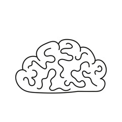 Brain Doodle. Vector illustration isolated on background.
