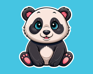 Fototapeta premium Panda Illustration and Sticker Design 