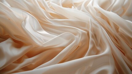 Fototapeta premium Light brown silk fabric, elegant beauty cloth, AI generated for Ads