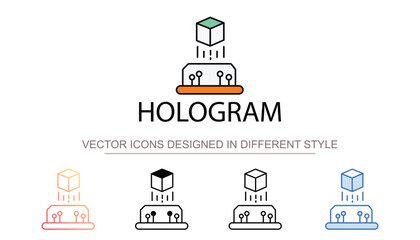 Hologram icon design with white background stock illustration