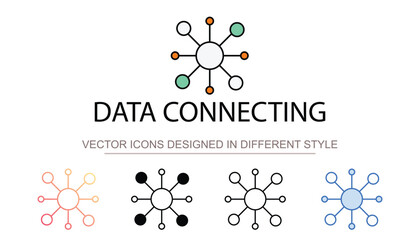 Data Connecting icon design with white background stock illustration