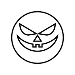 Halloween face icon vector. Scary face illustration sign. Funny Face symbol. Pumpkin face logo.