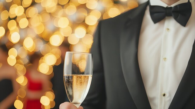 Elegant gala with people in formal attire, Event gathering happening, sophisticated evening