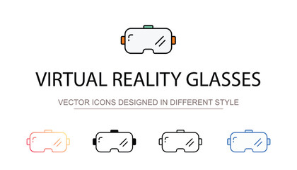 Virtual Reality Glasses icon design with white background stock illustration