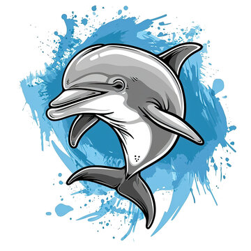 recommend clip art: A dolphin is jumping out of the water