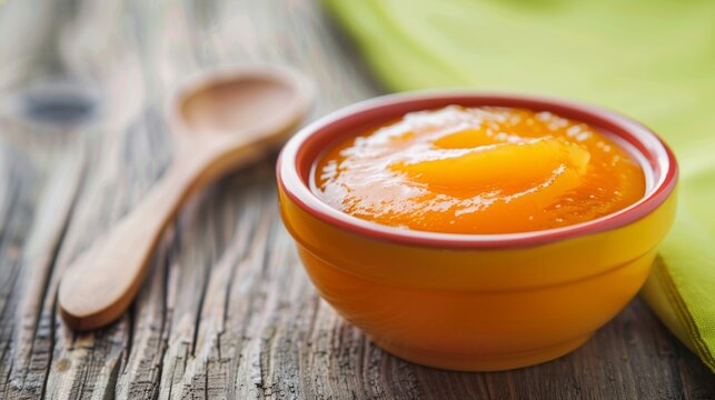 Healthy baby food in bowl