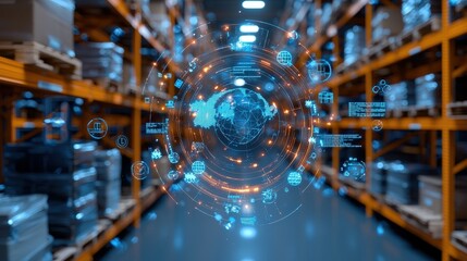 Holographic display of warehouse productivity metrics