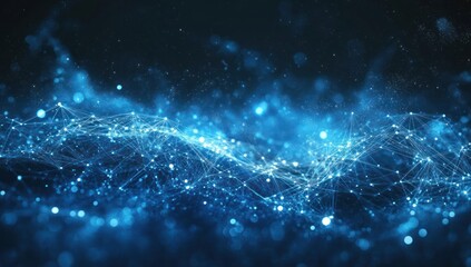 Abstract Blue Digital Network