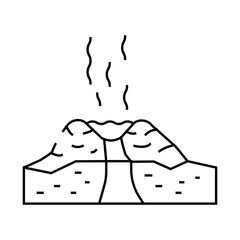 ice type eruptions line icon vector. ice type eruptions sign. isolated contour symbol black illustration