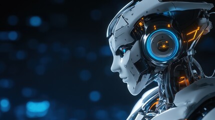 Fototapeta premium Futuristic Cyborg Portrait