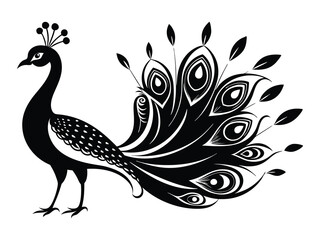 Peacock Birds silhouette vector illustration on white background