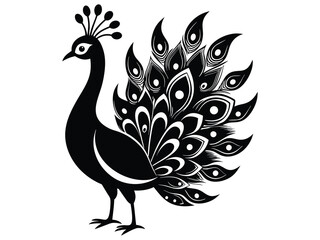 Peacock Birds silhouette vector illustration on white background