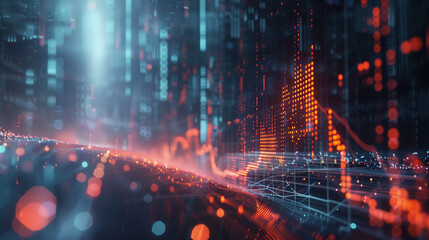 Naklejka premium Technology hologram data.