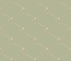 Vintage Art Deco Seamless Pattern. Geometric decorative with ornament. Retro background. Green background, Wallpaper, print, greeting card, wedding invitation