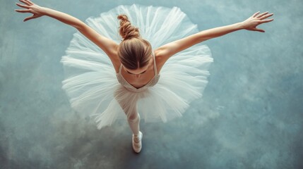 Fototapeta premium A Ballerina in Mid-Air, Grace and Elegance in Motion