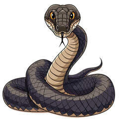 Fototapeta premium A cartoon snake with its head up and tongue out