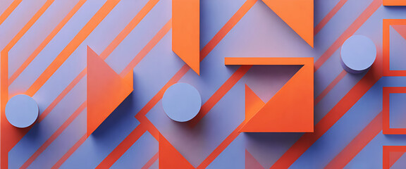 illustrazione con elementi geometrici astratti a tema futuristico surreale