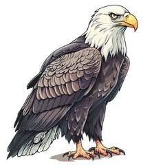 Obraz premium A large eagle is standing on a white background