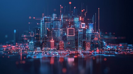 AI-driven world, advanced infrastructure, futuristic cityscape, digital networks