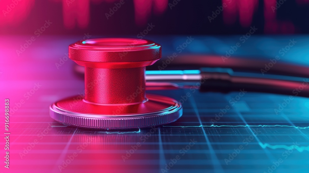 Poster futuristic healthcare economic modeling on digital platform with copy space for text in 8k high deta