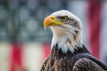 Obraz premium Majestic Bald Eagle Portrait with Detailed Features