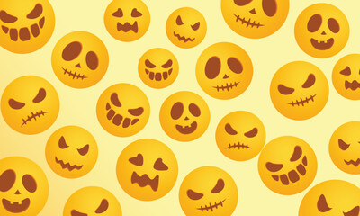 Halloween emoji  spooky background 