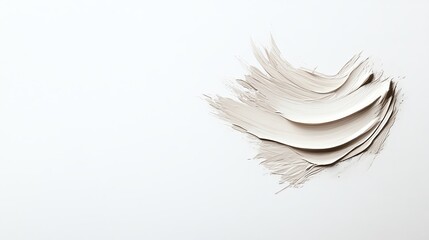 White cream texture smear on white background