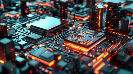 Modern technological microchip domestic business. Technology concept.