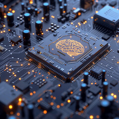 Brain Artificial Intelligence Concept.