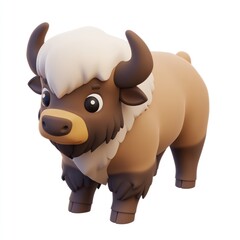 Naklejka premium Cute Cartoon Bison