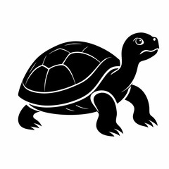 Sea turtle graphic icon. Sea turtle black silhouette isolated on white background.
