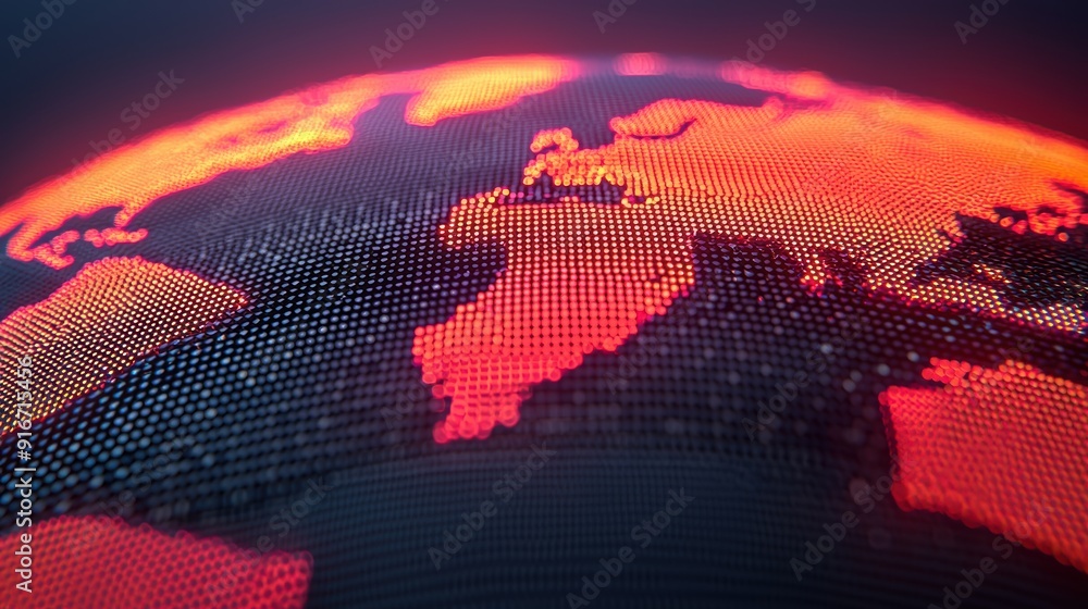 Poster global economic integration in the digital age - futuristic insights with copy space for text in 8k 
