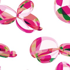 Fototapeta premium Colorful backgrounds and shapes with crystal, bows, and decorative elements, perfect for celebrations and festive designs