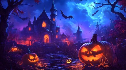 Castle place for Halloween party, All kinds of party supplies Halloween, Happy Halloween