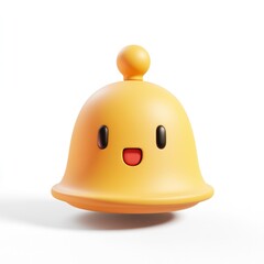 Fototapeta premium Cute 3D Rendered Bell with a Smile