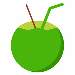 Green Coconut art vector illustration