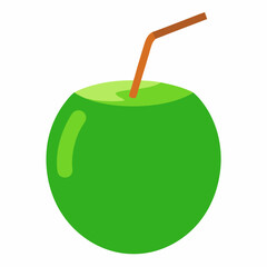 Green Coconut art vector illustration