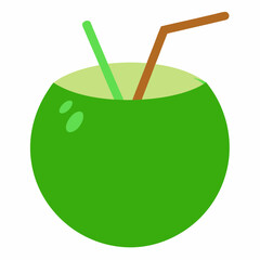 Green Coconut art vector illustration