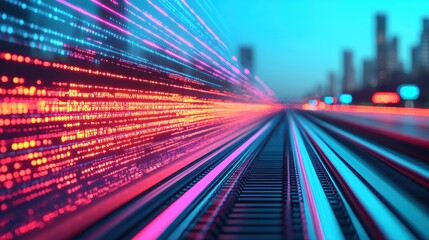 Future of Digital Transportation Solutions in the Digital Economy with Copy Space for Text in High Detail 8K Resolution