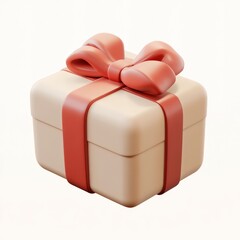 Gift Box with Red Ribbon