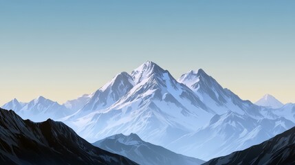 Fototapeta premium Serene Mountain Landscape and Blue Horizon