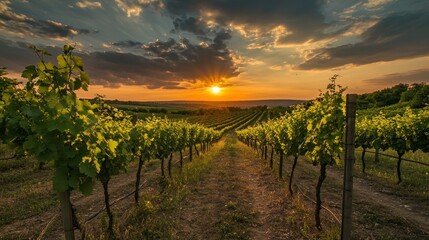 Fototapeta premium Vineyard Sunset