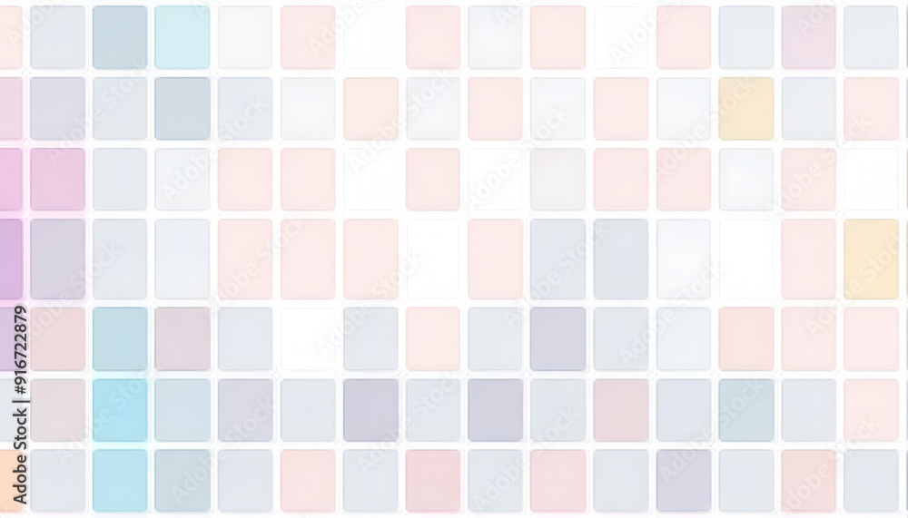 Poster Colorful abstract background with soft pastel squares creating a soothing pattern